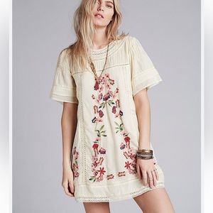 FREE PEOPLE Perfectly Victorian Embroidered Shift Dress